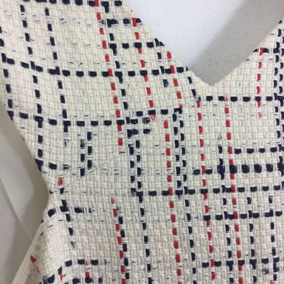 Banana Republic Cream Ivory Italian Tweed Cross Front Dress Crea Red Size 10 NWT - Picture 4 of 12